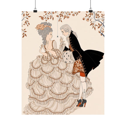 🎭🌸 Gallant Pretense Matte Vertical Poster – Romantic Art Deco Elegance