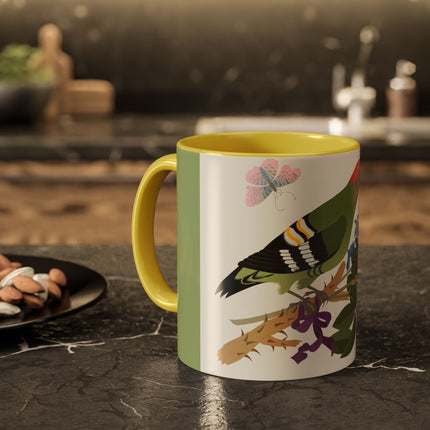 Woodpecker & Rose Colorful Mugs – Vibrant Spring & Bold Beauty