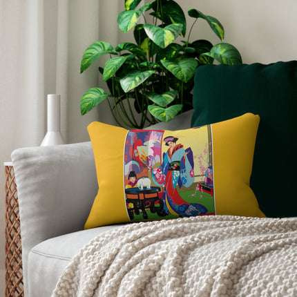 A Timeless Journey by Umberto Brunelleschi Spun Polyester Lumbar Pillow