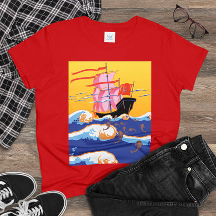 Golden Seas and Whimsical Dreams Women's Midweight Cotton Tee
