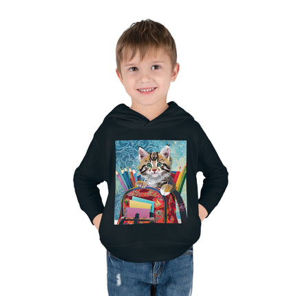 Whiskered Wanderings Toddler Pullover Fleece Hoodie