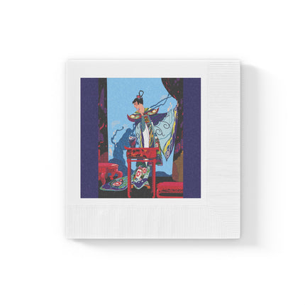 A Visual Journey by Umberto Brunelleschi White Coined Napkins