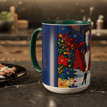 🎭❄️ The Christmas Masquerade Lady Colorful Mug – Art Deco Holiday Fantasy
