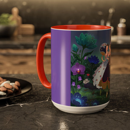 The Ladies Of The Moonlit Garden Colorful Mugs – Art Deco Floral Elegance
