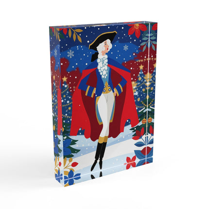 🎭❄️ The Christmas Masquerade Lady Acrylic Art Block – Art Deco Holiday Fantasy