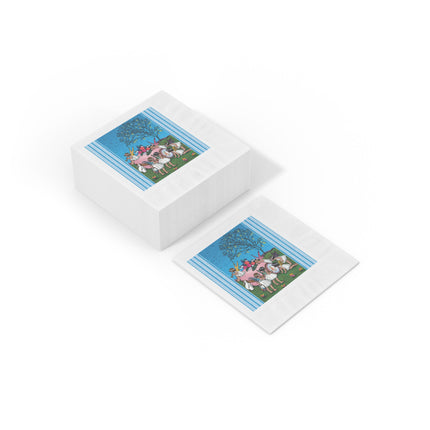 Enchanted Easter Gathering White Coined Napkins