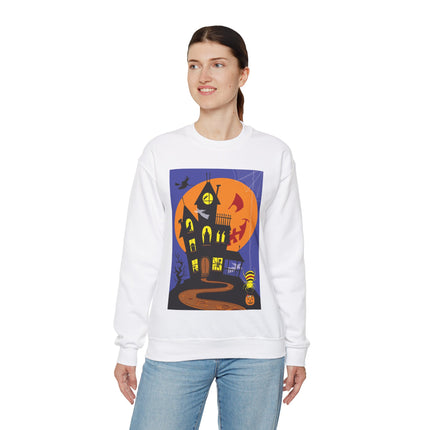 Halloween Night at the Haunted House Unisex Heavy Blend™ Crewneck Sweatshirt