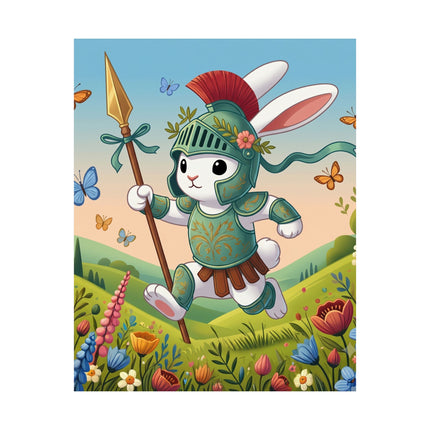 🐇⚔️ Rabbit Gladiator Matte Vertical Poster – Courage, Adventure & Meadow Heroics