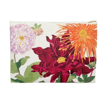 Dahlia Accessory Pouch – Botanical Art Design Inspired By Tanigami Kônan