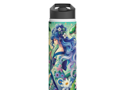 Fairy of the Koi Pond Stainless Steel Water Bottle, Standard Lid