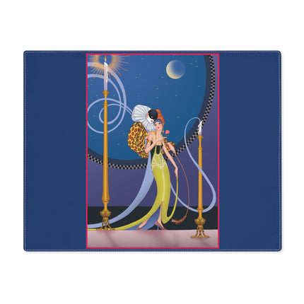 Smoke and Secrets: A Glamorous Encounter in Prohibition Era Placemat, 1pc
