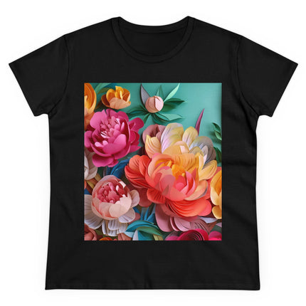 Peonies in Full Bloom Women's Midweight Cotton Tee