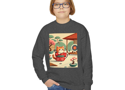 Archer Kitten in the Zen Garden Youth Crewneck Sweatshirt