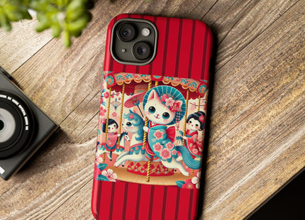 Geisha Kitten's Enchanted Carousel Phone Cases
