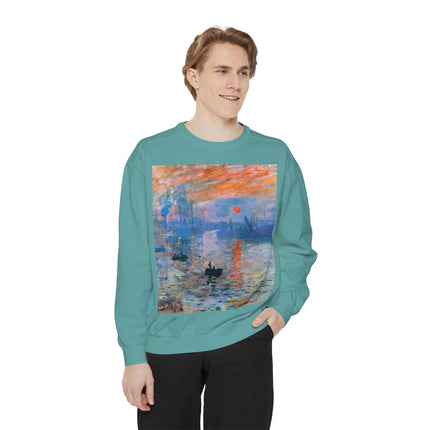 Sunrise by Claude Monet Unisex Garment-Dyed Sweatshirt