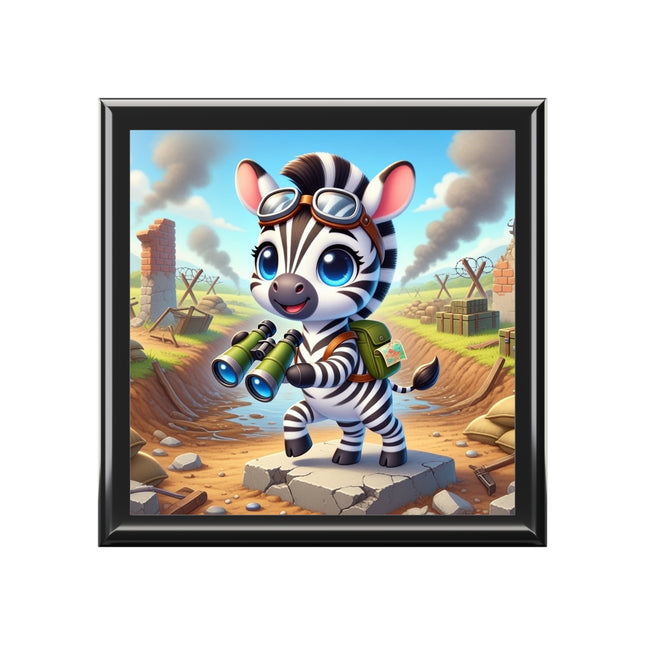 Zebra Lookout Treasure Chest Jewelry Box