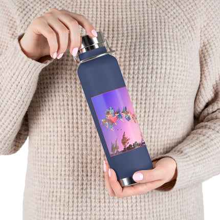 Fairies, Pixies, and Petals in Twilight's Embrace Copper Vacuum Insulated Bottle, 22 oz