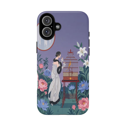 🌸🐦 The Lady Of The Garden Birdcage Phone Case – Art Deco Floral Elegance