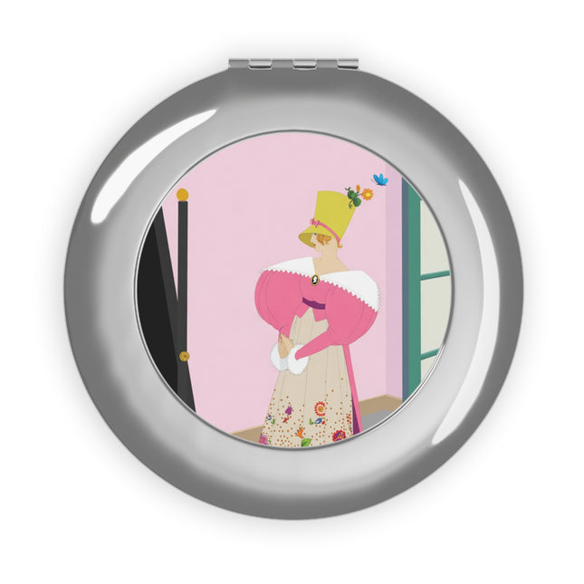 The Yellow Hat Compact Mirror – Whimsical 1920s Vogue Elegance