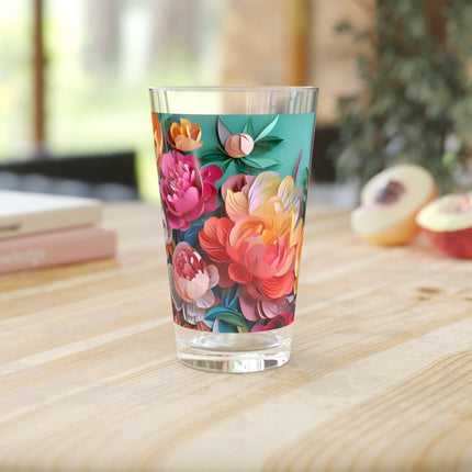 Peonies in Full Bloom Glass, 16oz
