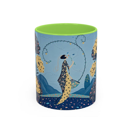 🌼🦋 The Enchanted Butterfly Garden Promenade Colorful Mug – Art Deco Floral Whimsy