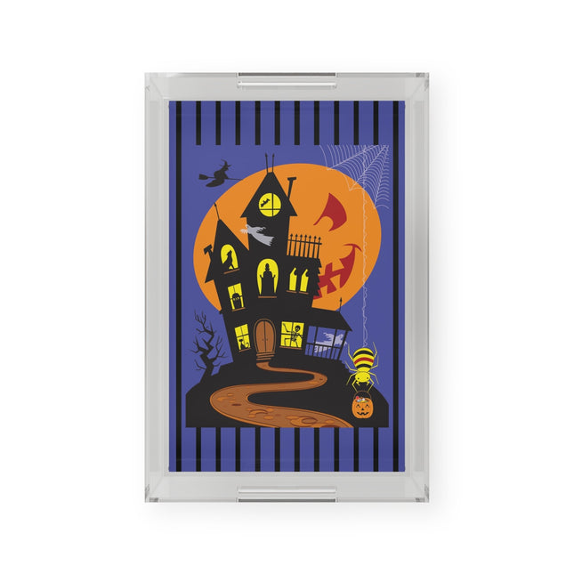 Halloween Night at the Haunted House Acrylic Serving Tray