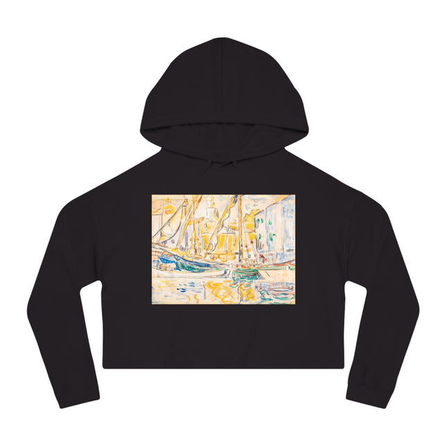 Saint-Tropez by Paul Signac Women’s Cropped Hooded Sweatshirt