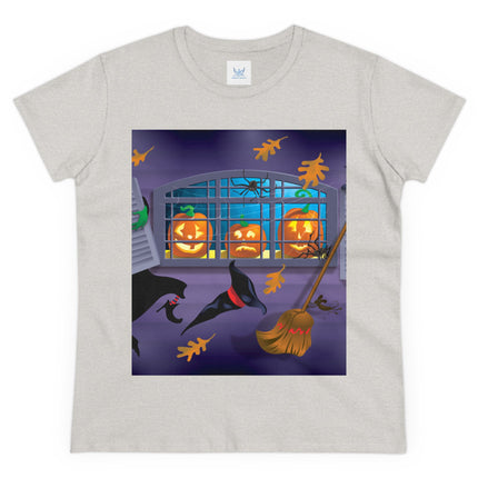 Whimsical Halloween Mischief Women's Midweight Cotton Tee