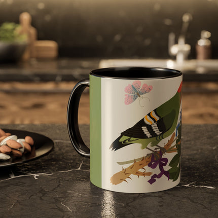 Woodpecker & Rose Colorful Mugs – Vibrant Spring & Bold Beauty
