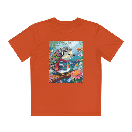 Cute Hedgehog Youth Competitor Tee – Garden Adventure & Whimsical Charm