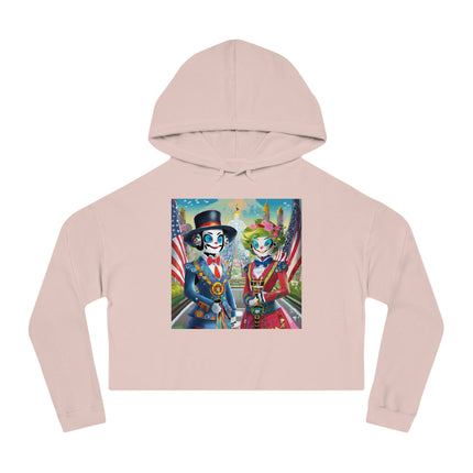 Cyber Punk Robot Cropped Hooded Sweatshirt