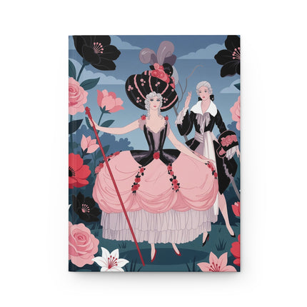 🌹🎭 The Rose Court Hardcover Journal – Art Deco Fashion Illustration