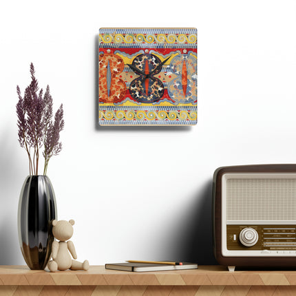 Reproduction of the Shield Frieze by Emile Gilliéron Acrylic Wall Clock, Round and Square