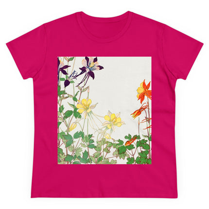 Aquilegia Flowers by Tanigami Kônan Women's Midweight Cotton Tee
