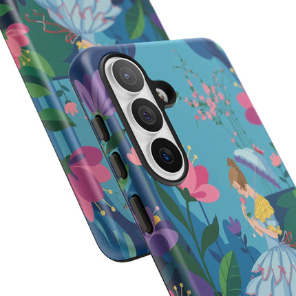 🌸☂️ A Stroll Through The Enchanted Forest Phone Case – Art Deco Floral Fantasy
