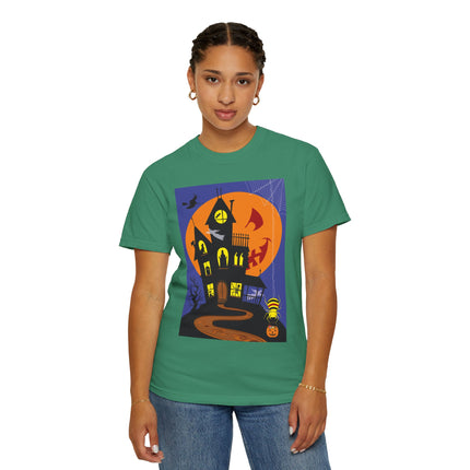 Halloween Night at the Haunted House Unisex Garment-Dyed T-shirt