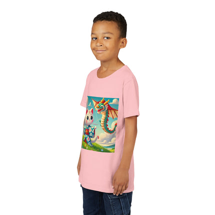 Geisha Kitten and the Dragon Kite Youth Short Sleeve Tee