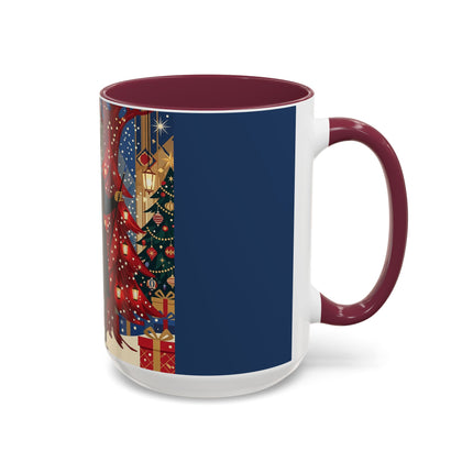 🎩🎄 Christmas Eve Promenade Colorful Mug – Art Deco Holiday Elegance