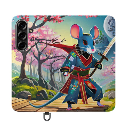 🐀⚔️ Cyber Samurai Rat Flip Case – Neon Discipline & Futuristic Skill