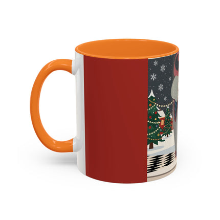❄️✨ The Winter Couture Promenade Colorful Mug – Art Deco Holiday Elegance