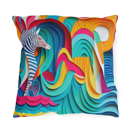 Surfing Zebra Outdoor Pillows