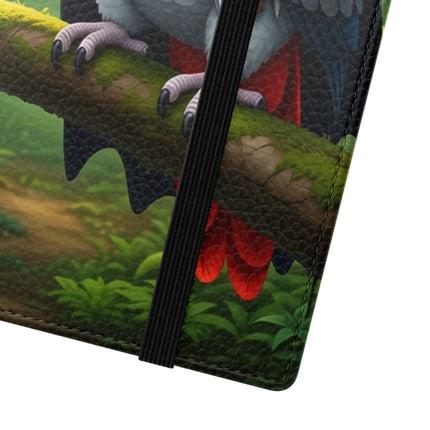 🪶🌲 The African Grey Sentinel Flip Case – Quiet Strength & Woodland Adventure