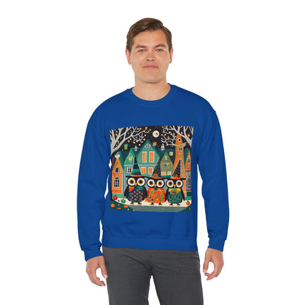 Night of the Trick-or-Treating Owlets Unisex Heavy Blend™ Crewneck Sweatshirt