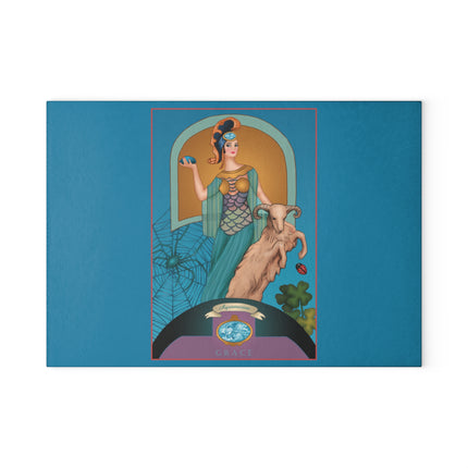March & Aquamarine Zodiac Glass Cutting Board