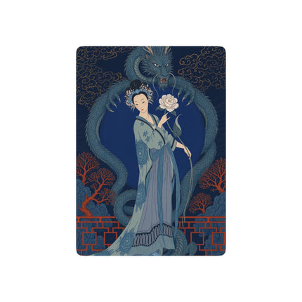 🐉🌸 The Lady Of The Midnight Dragon Playing Cards – Art Deco Garden Fantasy