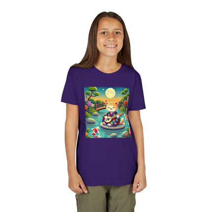 Melodic Kitten by the Koi Pond Youth Short Sleeve Tee