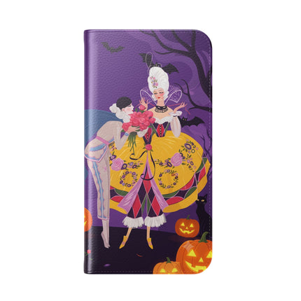 🎭🌹 The Harlequin Rose Masquerade Flip Case – Theatrical Halloween Romance