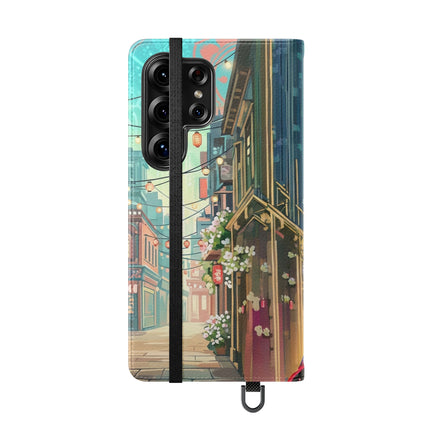 🦝✨ Cybernetic Red Panda Flip Case – Neon Charm & Futuristic Wonder