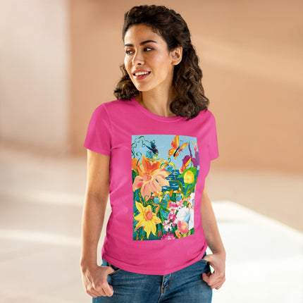 Blooming Paradise Women's Midweight Cotton Tee