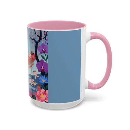 The Ladies Of The Enchanted Hammock Colorful Mugs – Art Deco Whimsical Garden Elegance